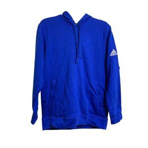 Adidas Men's Solid Pullover Fleece Sweatshirt Hoodie Blue Size Large NWT